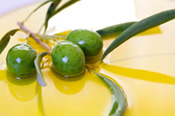 green olives soaked in fresh olive oil